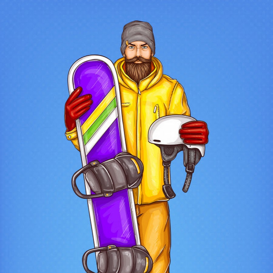 Человек на сноуборде рисунок