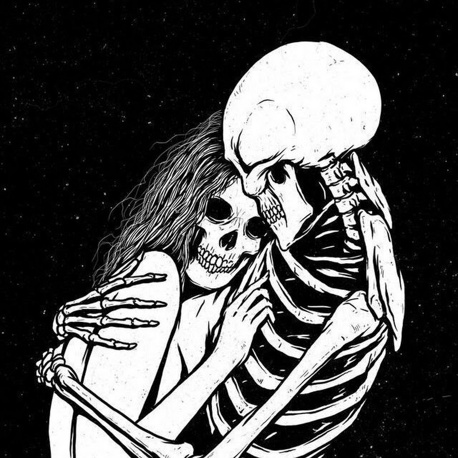 Скелет с сердцем обои