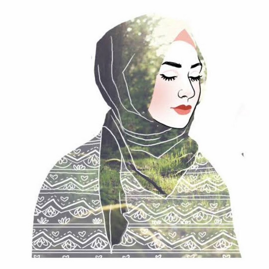 Картинка акварельными красками девушки в хиджабе