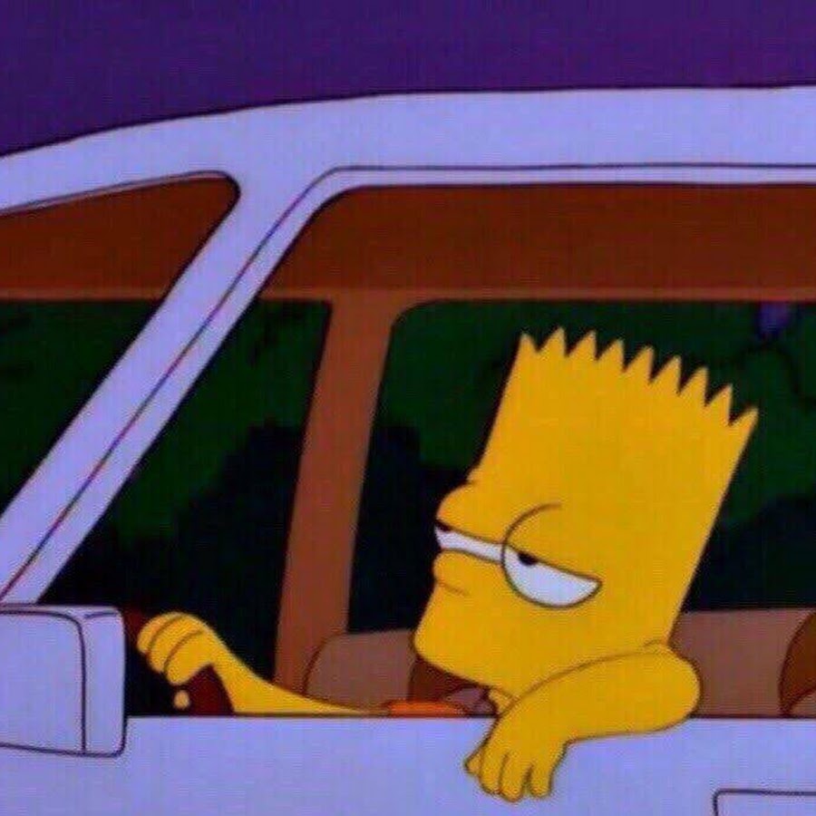 Барт симпсон за рулем