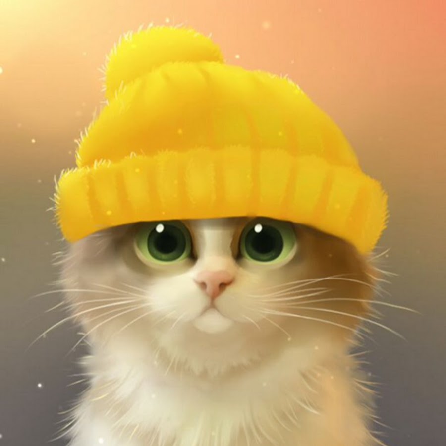 Кот в шапке арт