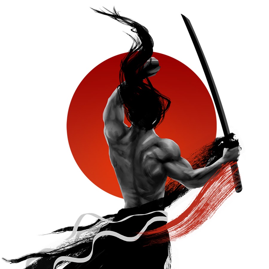 Самурай с мечом наклейка