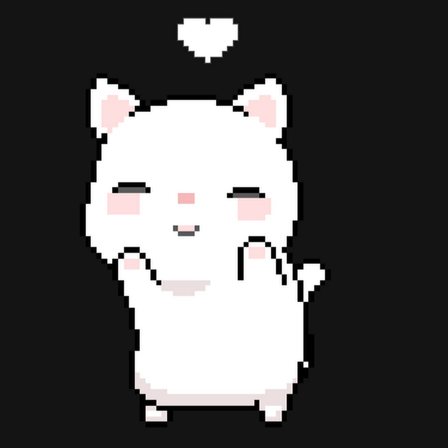 Пиксельный котик с сердечком