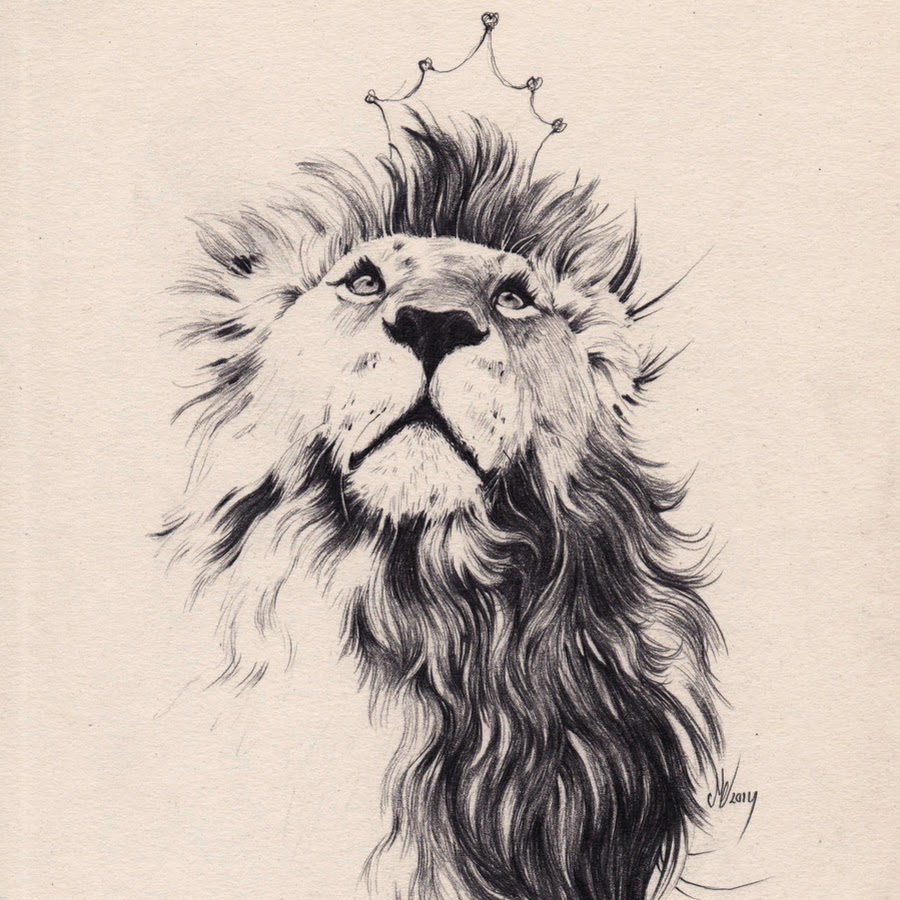 эскиз татуировки льва