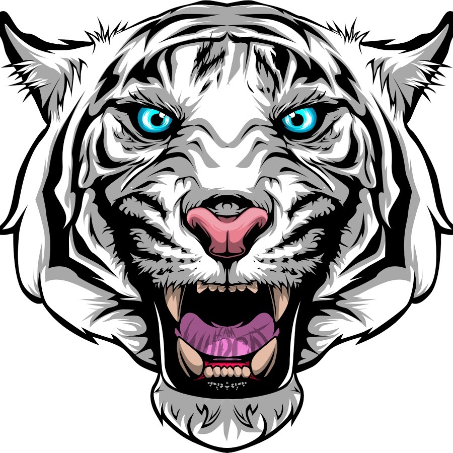 Тигр арт на белом фоне