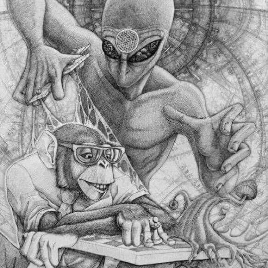 Художественный рисунок инопланетянина