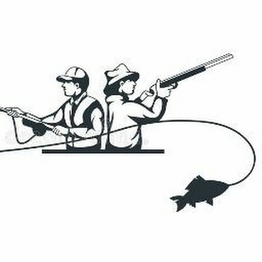 Очертание охотника и рыбака