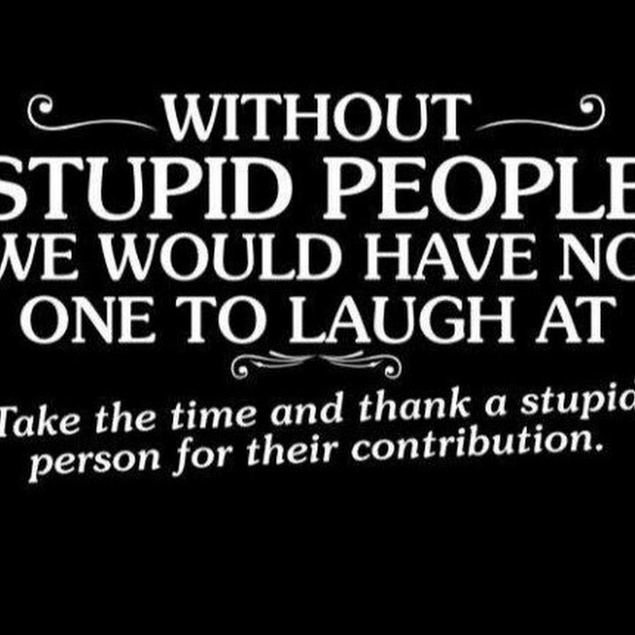 Stupid people. Stupid person.