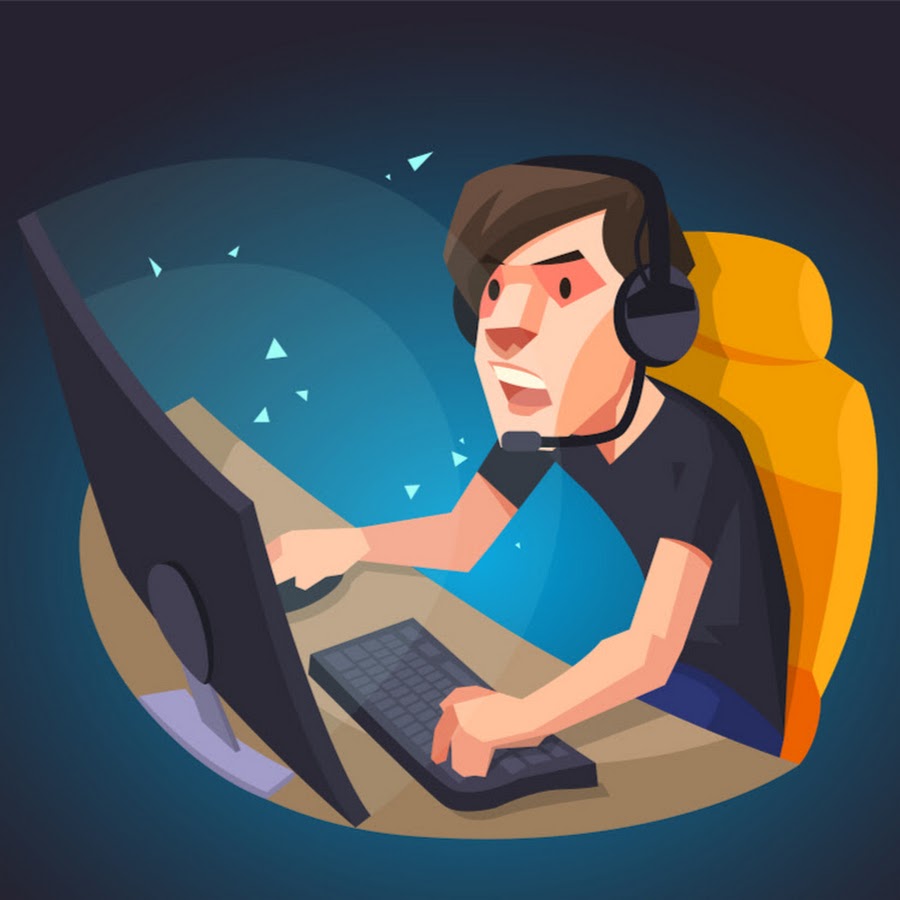 Человек играющий в компьютерные игры рисунок