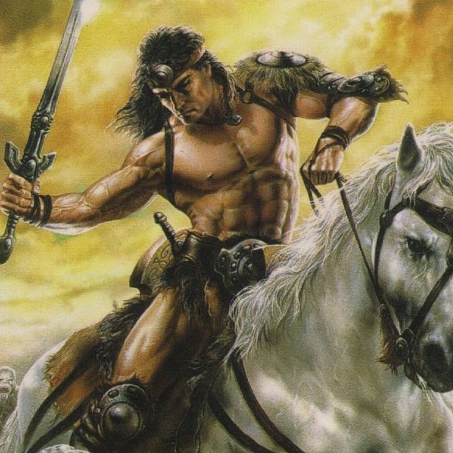 Сильнейших воинов истории. Конан варвар на коне. Льюис Ройо картины. Богатырь, Конан варвар, воин.