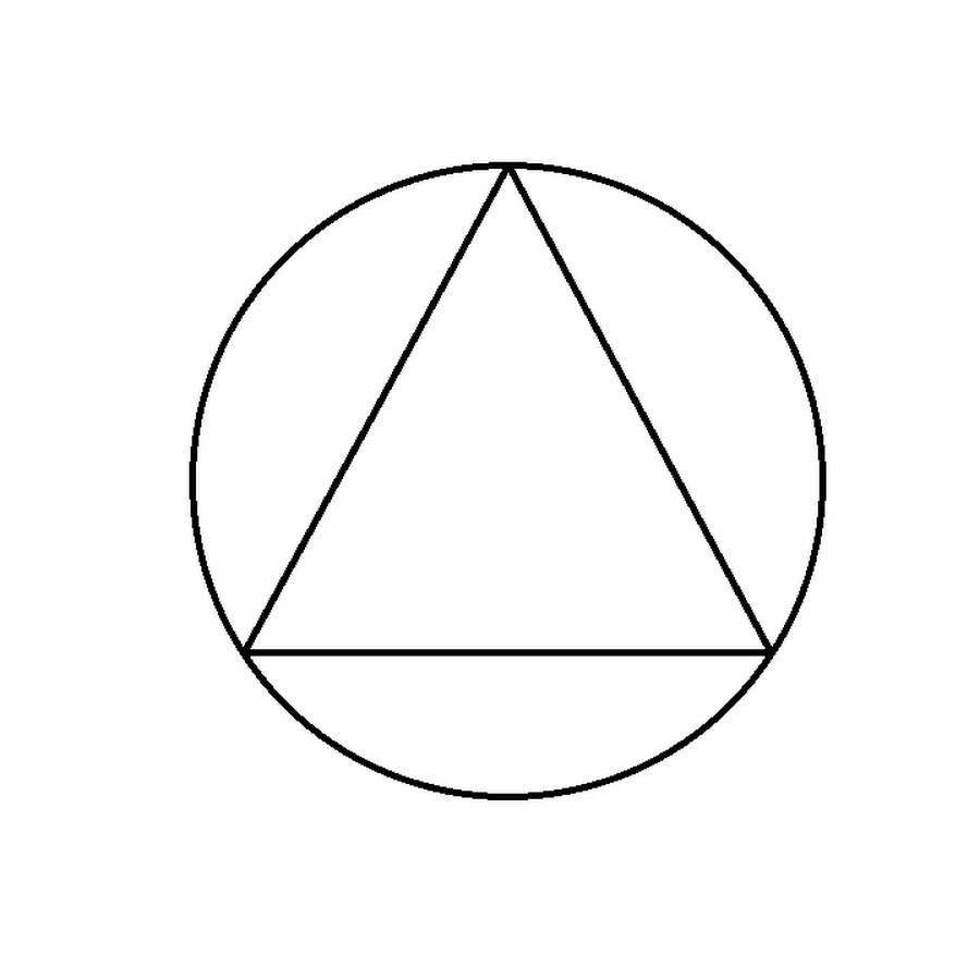 Как нарисовать равносторонний. Равносторонний треугольник вписанный в окружность. Круг вписанный в равносторонний треугольник. Hfdyjcnjhjyybqтреугольник вписанный в круг. Равносторонний треугольник в круге.