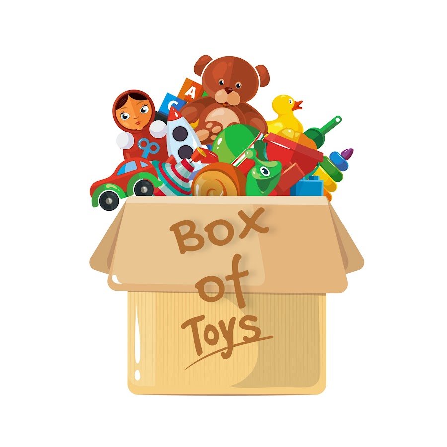 Коробка с игрушками Векторная иллюстрация