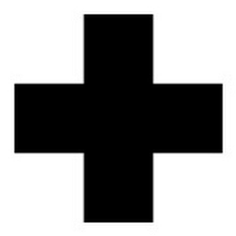 Белый крестик на черном фоне