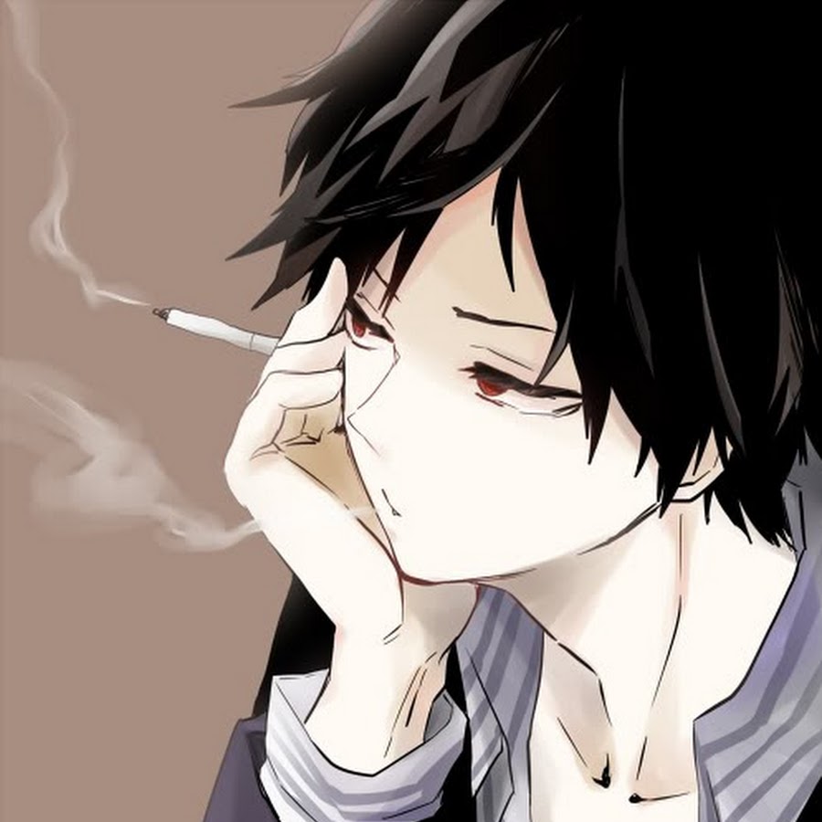 Аниме курит парень одиночество