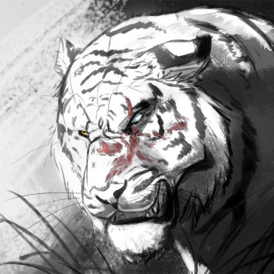 Раненый тигр. Тигр Шерхан арт.