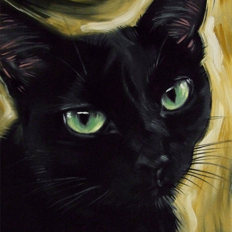 Черный кот живопись
