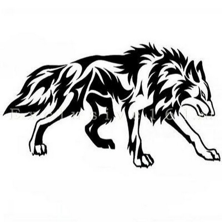 Трафаретный рисунок волка