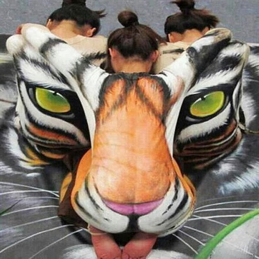 Боди арт тигр