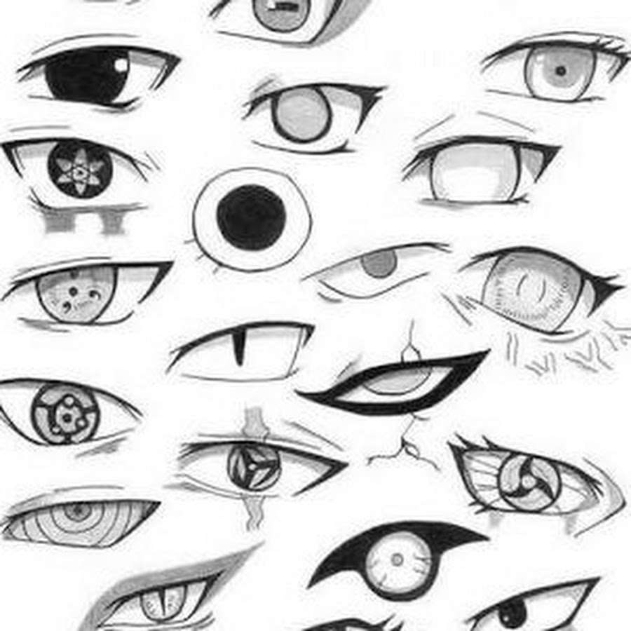 Глаза аниме Наруто для срисовки