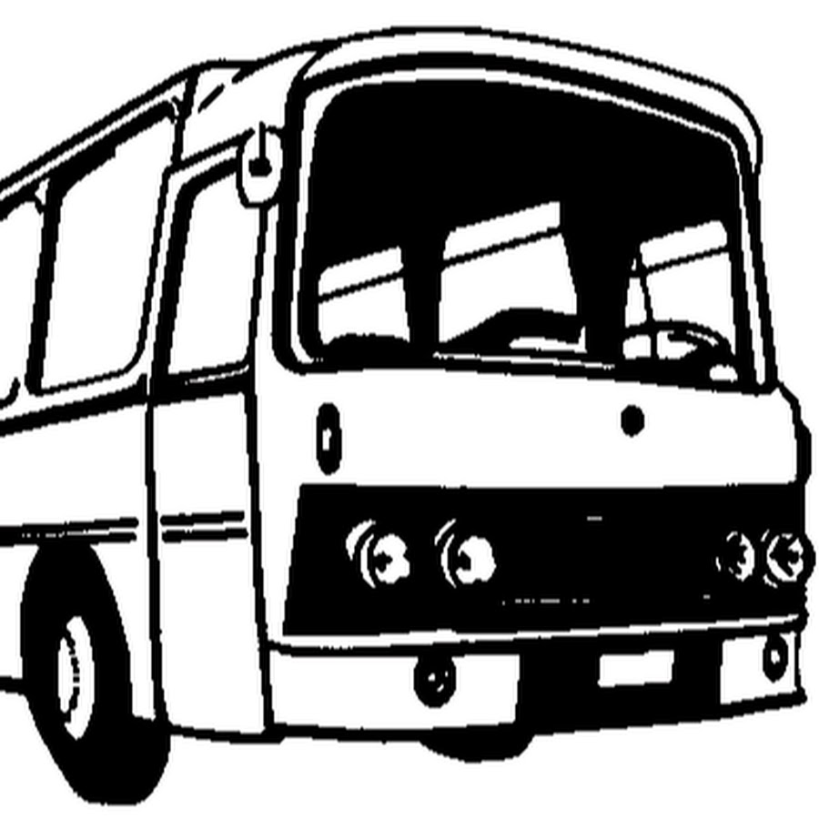 Автобус логотип чёрно-белый