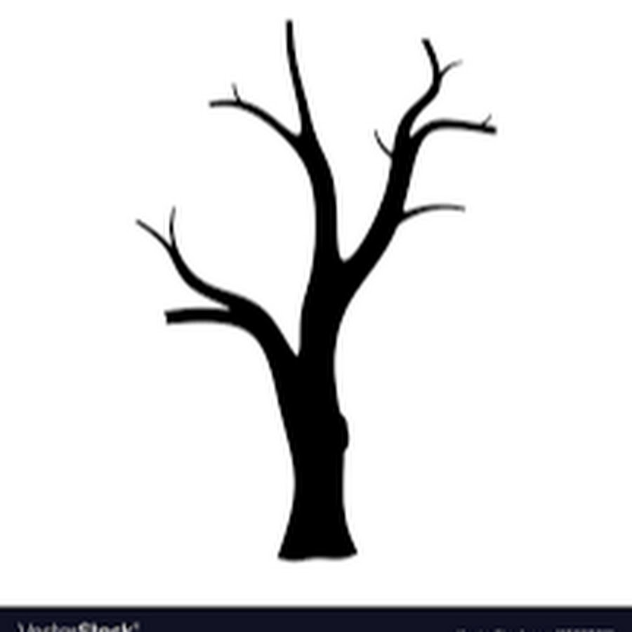 Крученный дерево силуэт рисунок вектор без листьев
