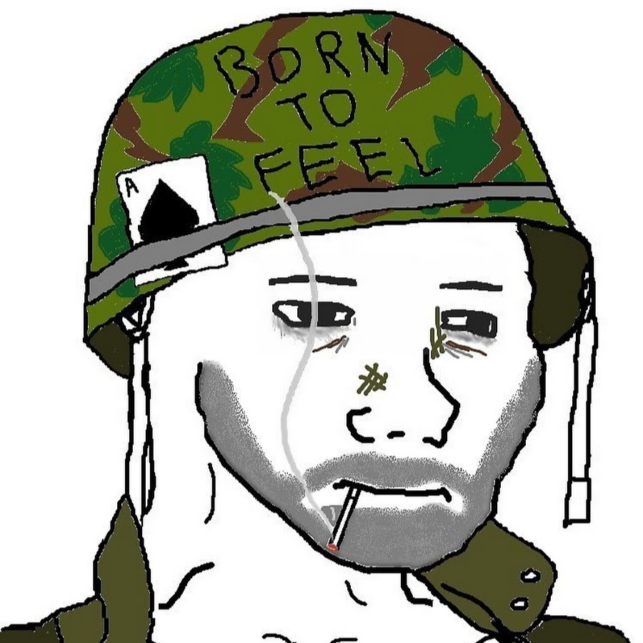 Born to feeling. Wojak Вьетнам. Wojak военный. Солдат Мем. Вояк Мем.