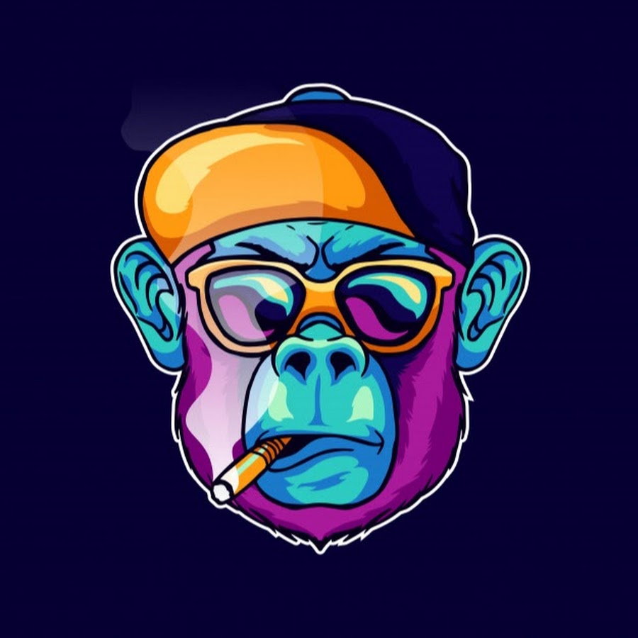 Курящая обезьяна арт