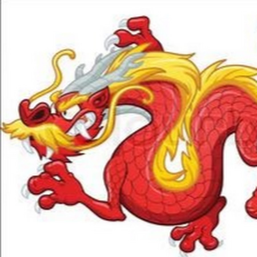 Мультяшный новогодний китайский дракон