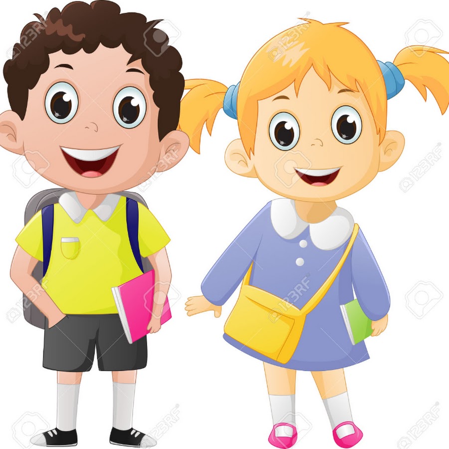 Мальчик и девочка школьники вектор
