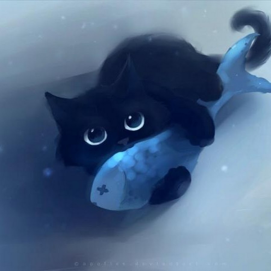 Черная кошка с синими глазами арт