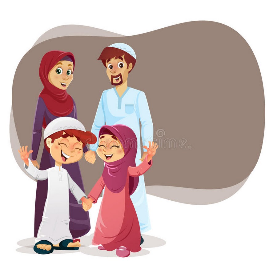 Мусульманская семья с детьми