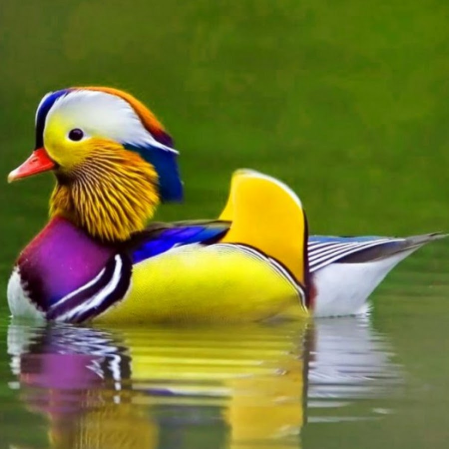 Утка птица разноцветная
