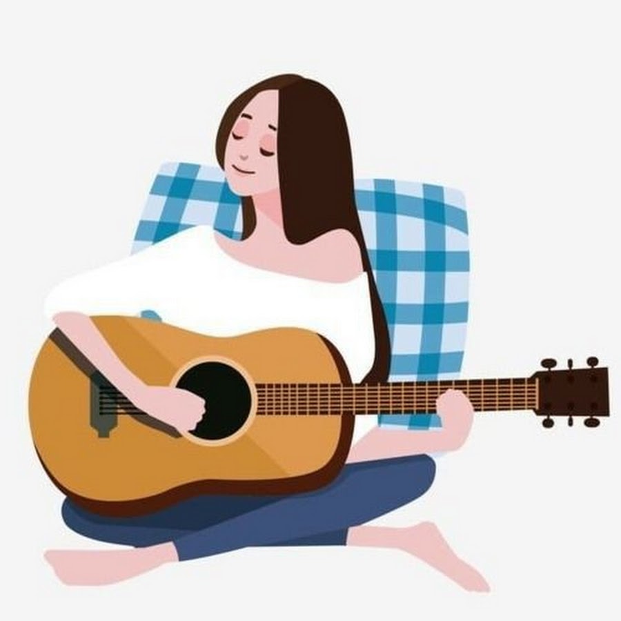 Девочка с гитарой мультяшная