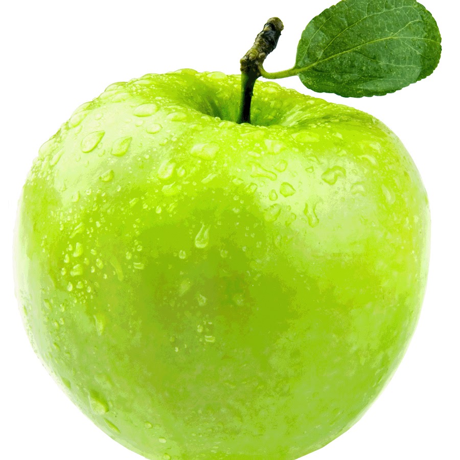 Зеленое яблоко без фона