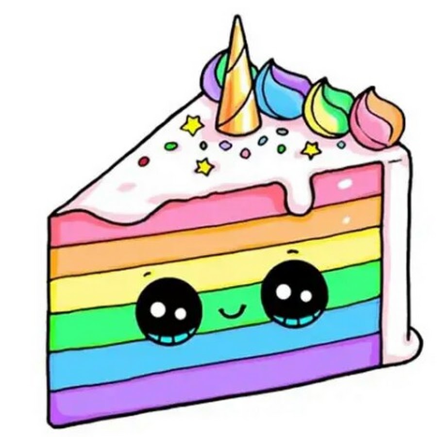 Легкий рисунок торта с днем рожденья