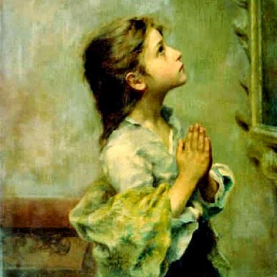 Девочка молится живопись