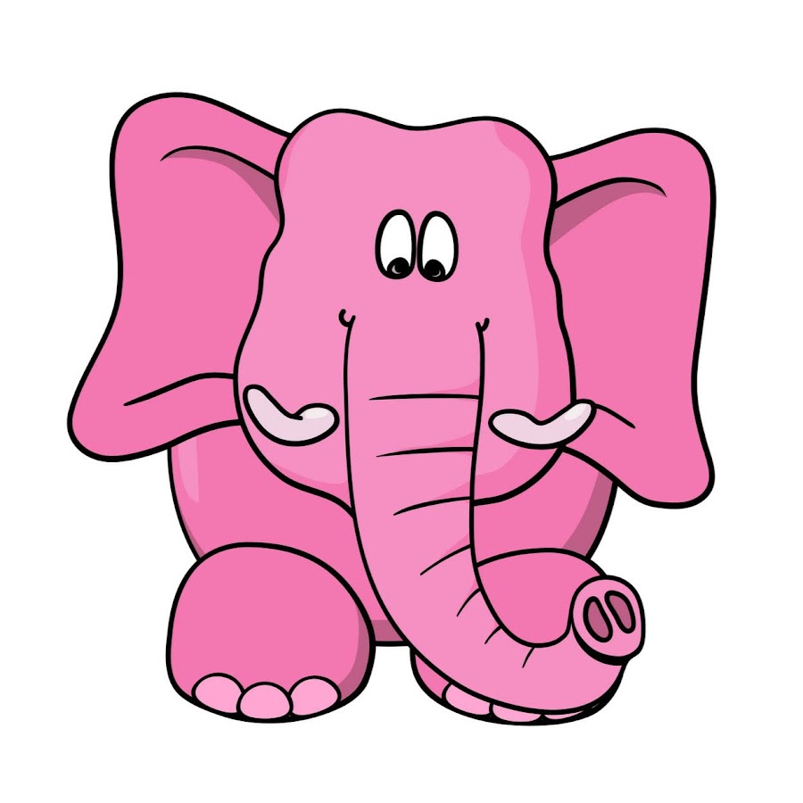 Рисунок розовый слон детский