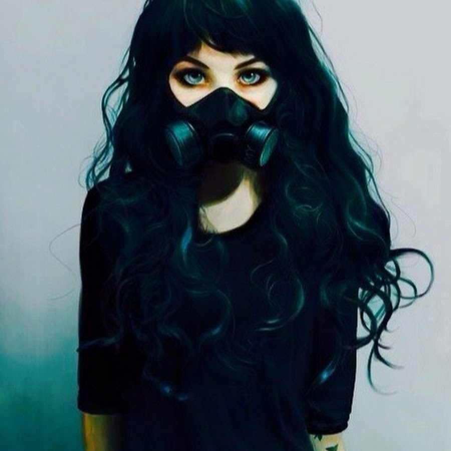 Девушка в маске арт
