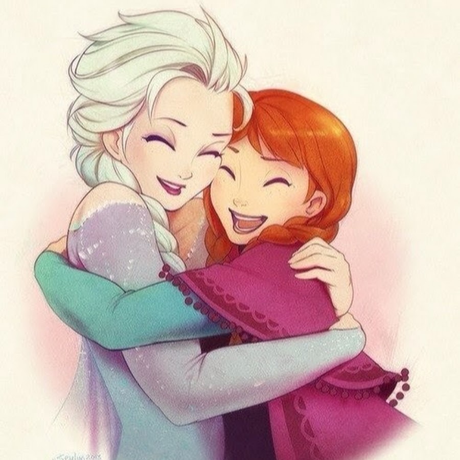 Холодное сердце Анна и Эльза обнимаются