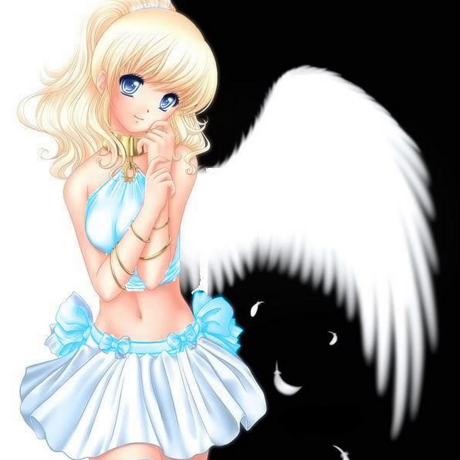 Аниме блондинка ангел