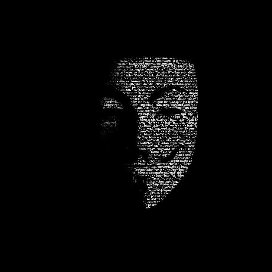 Анонимус на черном фоне