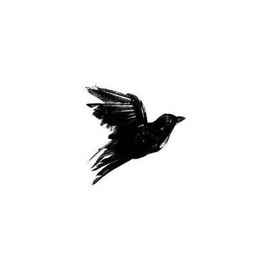 Татуировка птица черная