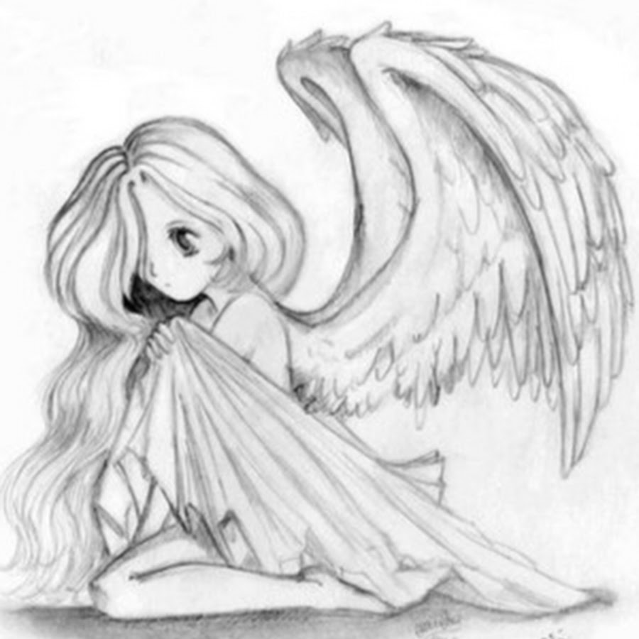 Аниме рисунки карандашом ангел