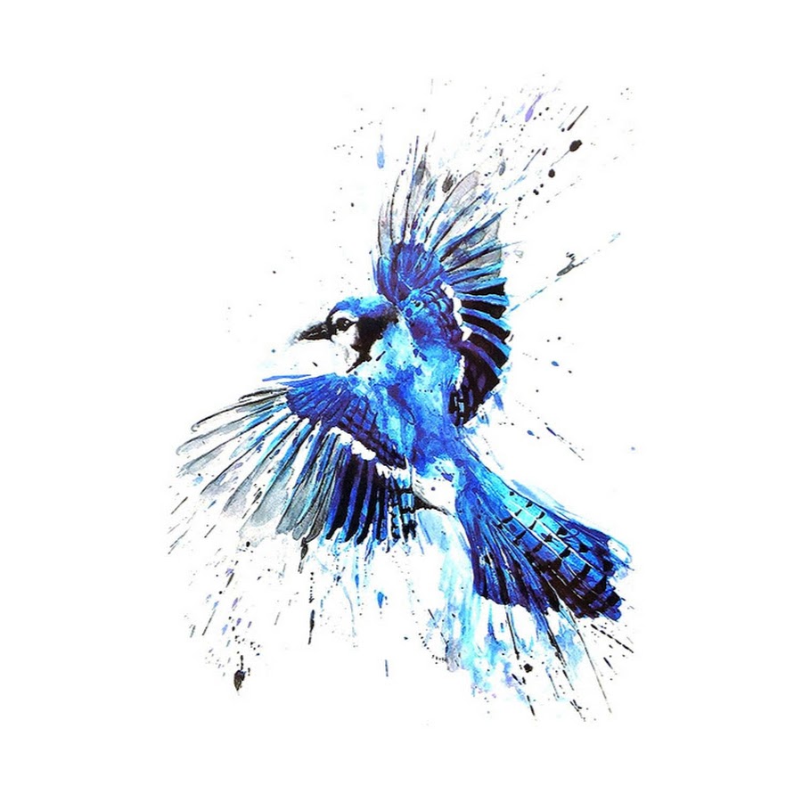 Птица на синем фоне картина