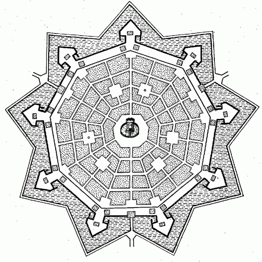 Круговая схема города. Город крепость Пальманова. Италия. Идеальный город крепость Пальманова. Город Пальманова планировка. План города Пальманова.