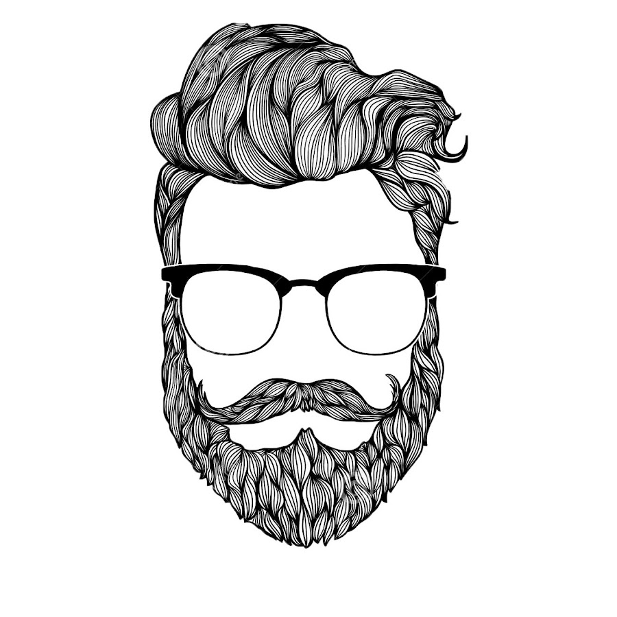 Бородатый мужик в очках вектор