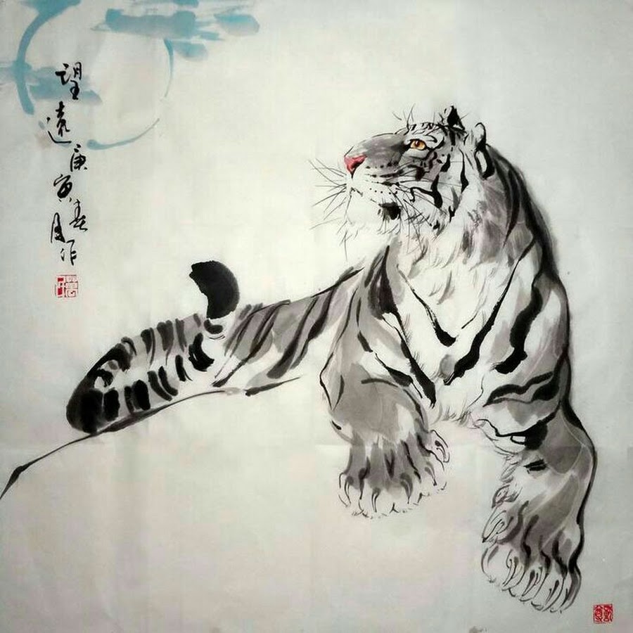 Гохуа китайская живопись тигр