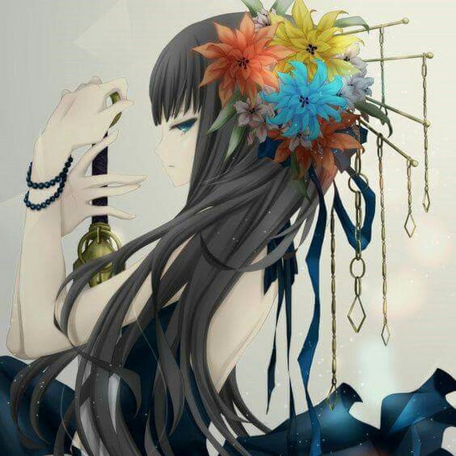 Цветы в волосах арт