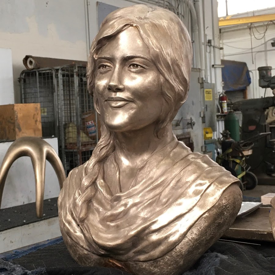 Mahsa Jina Amini Bronze Portrait Bust Sculpture 'Angel of Liberty