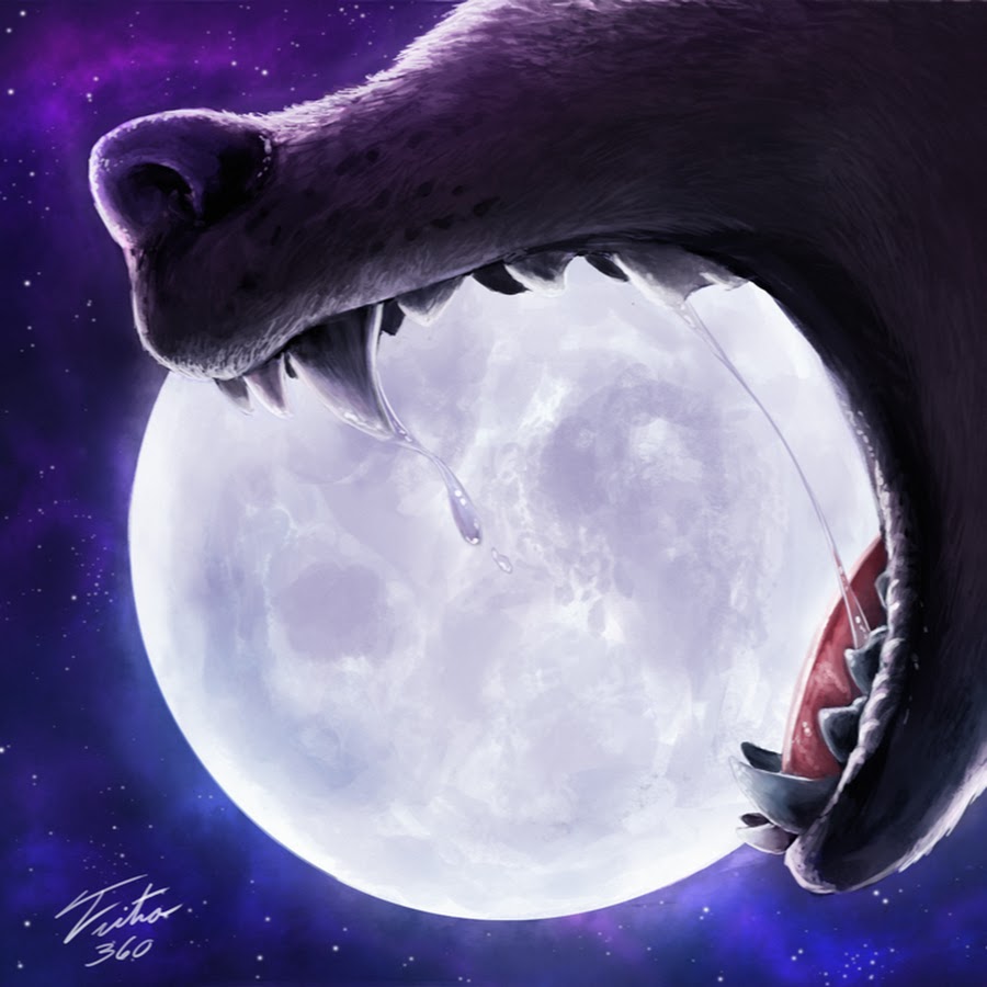 Волк пытающийся съесть луну. Волк и Луна.